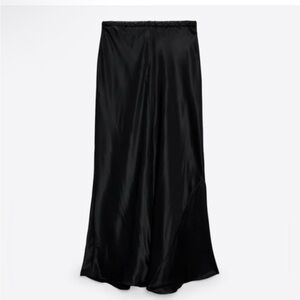 Zara Satin Effect Long  Skirt medium